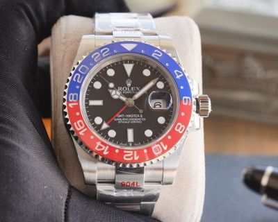 ROLEX GMT  904L Steel 2836 Movement 40MM Black Watch